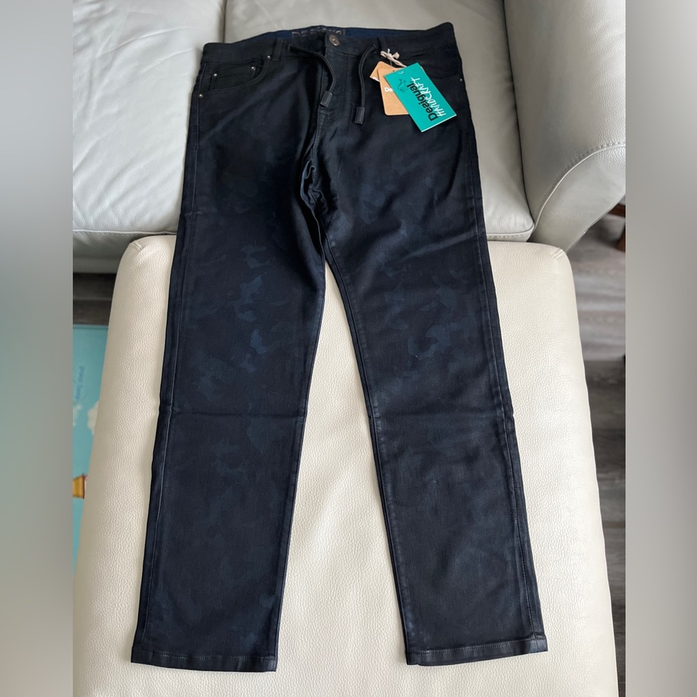 NWT - Desigual Men’s Metallic Black Camouflage Jeans Jogger - Size 36